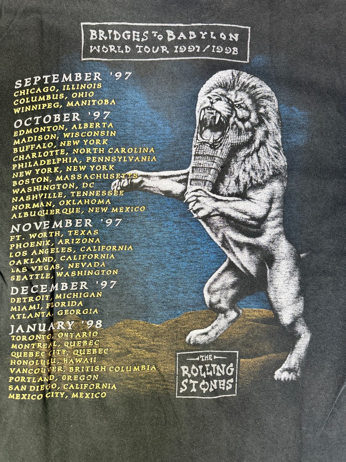 빈티지 90s 롤링스톤즈 BRIDGES TO BABYLON 티셔츠 XL 상품이미지7