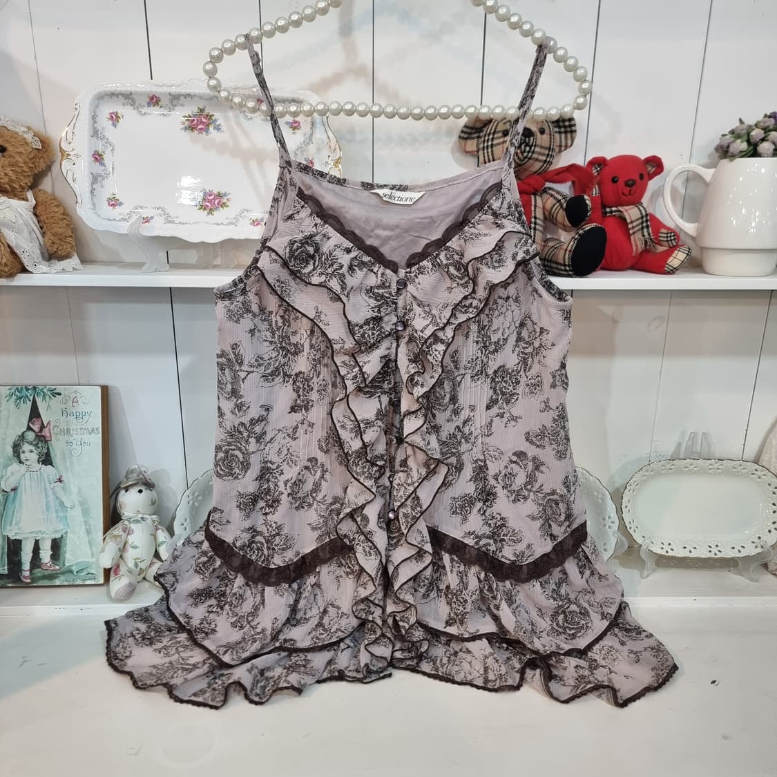 플라워 프릴 튜닉 캐미솔 상품이미지1