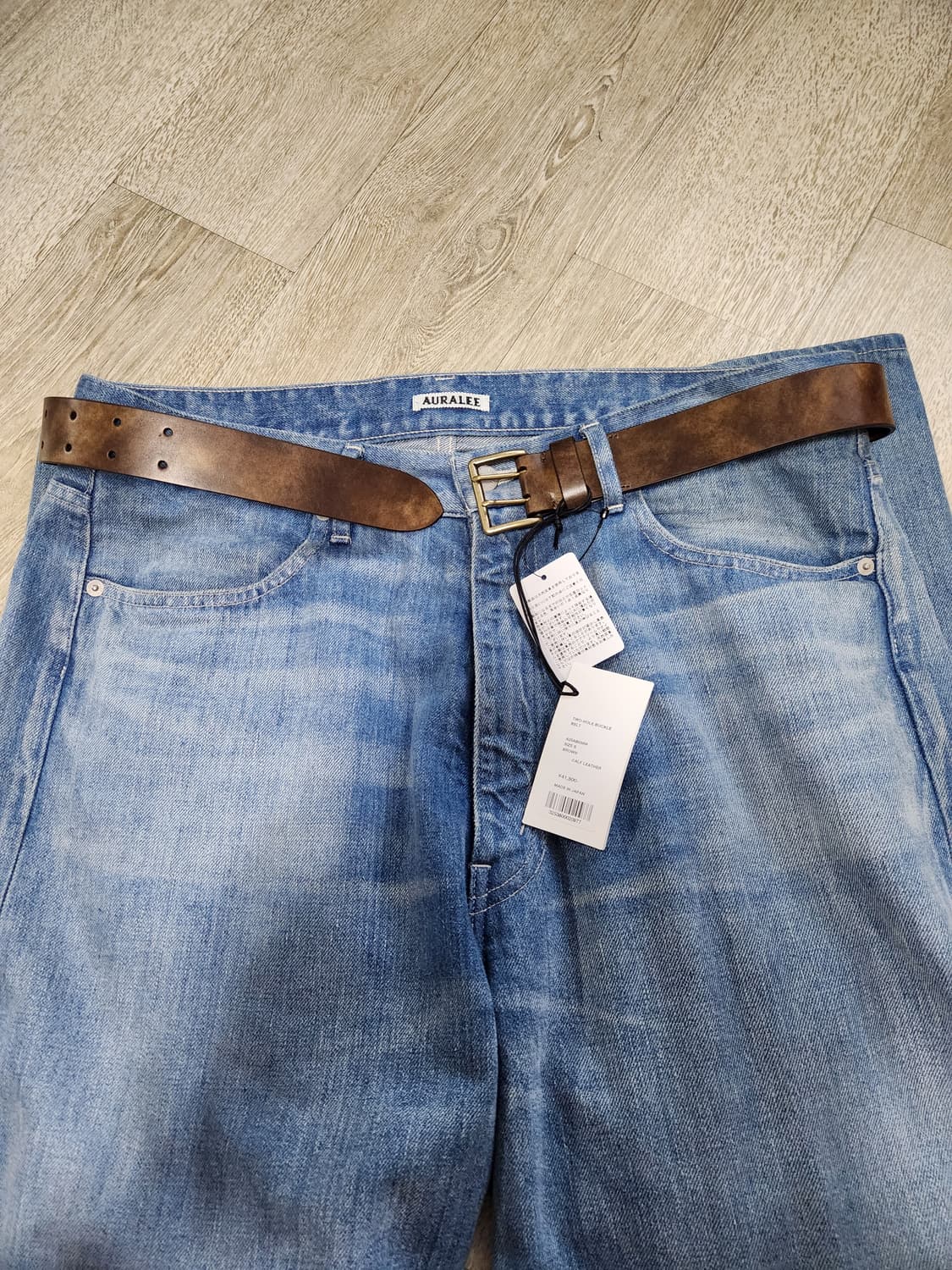 오라리 투홀 버클 벨트 브라운 s 상품이미지6
