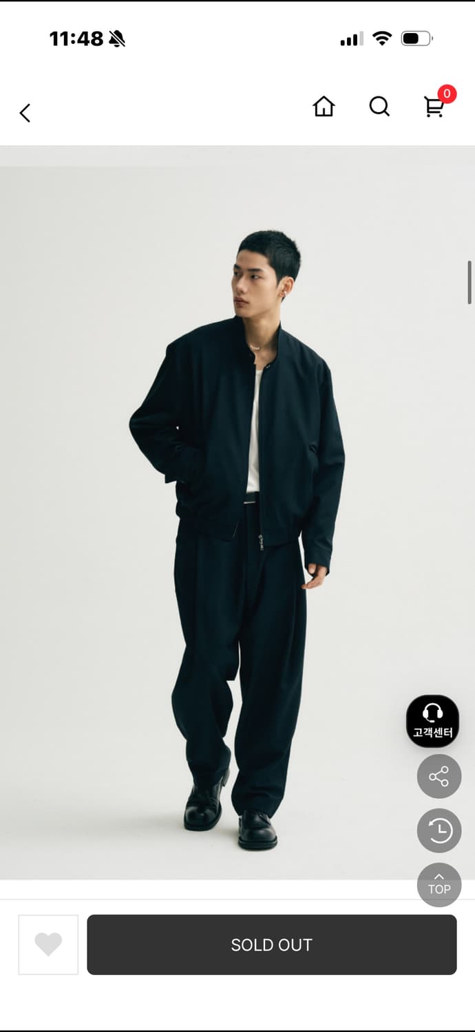 노이어 kkst 콜라보 오버핏 울 헤링턴 자켓 [네이비] 50 상품이미지4