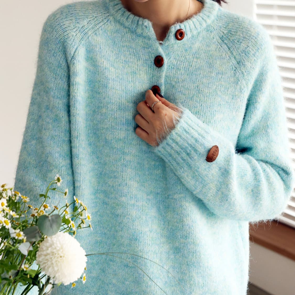 에그(egg) 버튼 니트 프리사이즈 새상품 상품이미지2