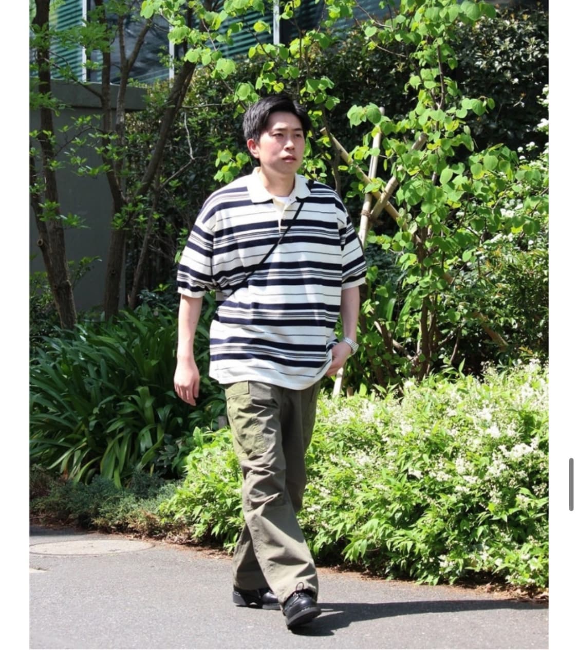 나나미카 스트라이프 폴로 스웻 L 상품이미지2