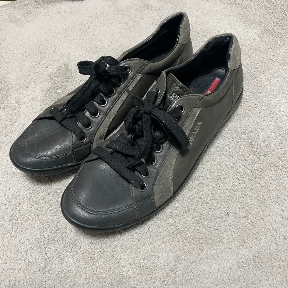 285) 프라다 스포츠 레더 로고 트레이너 스니커즈 상품이미지4
