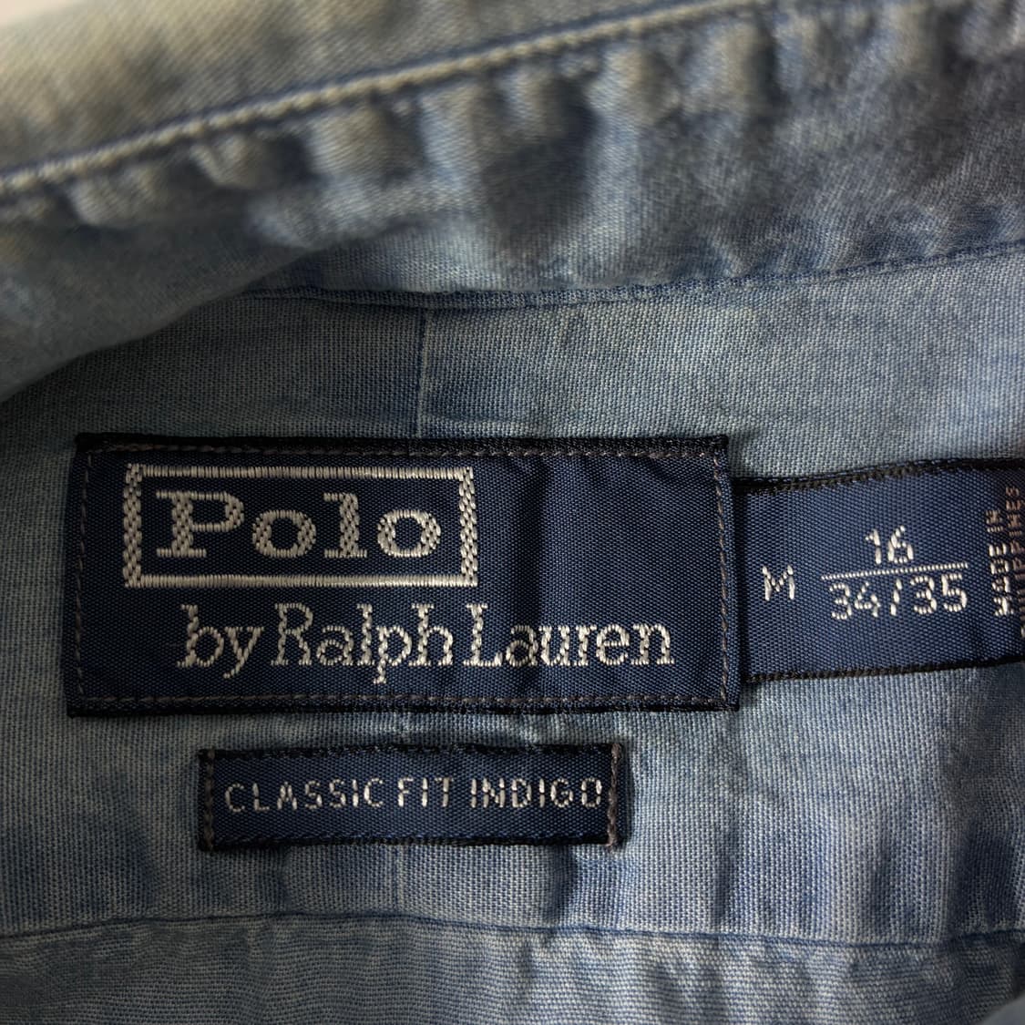 Polo  폴로 랄프로렌 자수 코튼 클래식핏 인디고 샴브레이 셔츠 상품이미지3