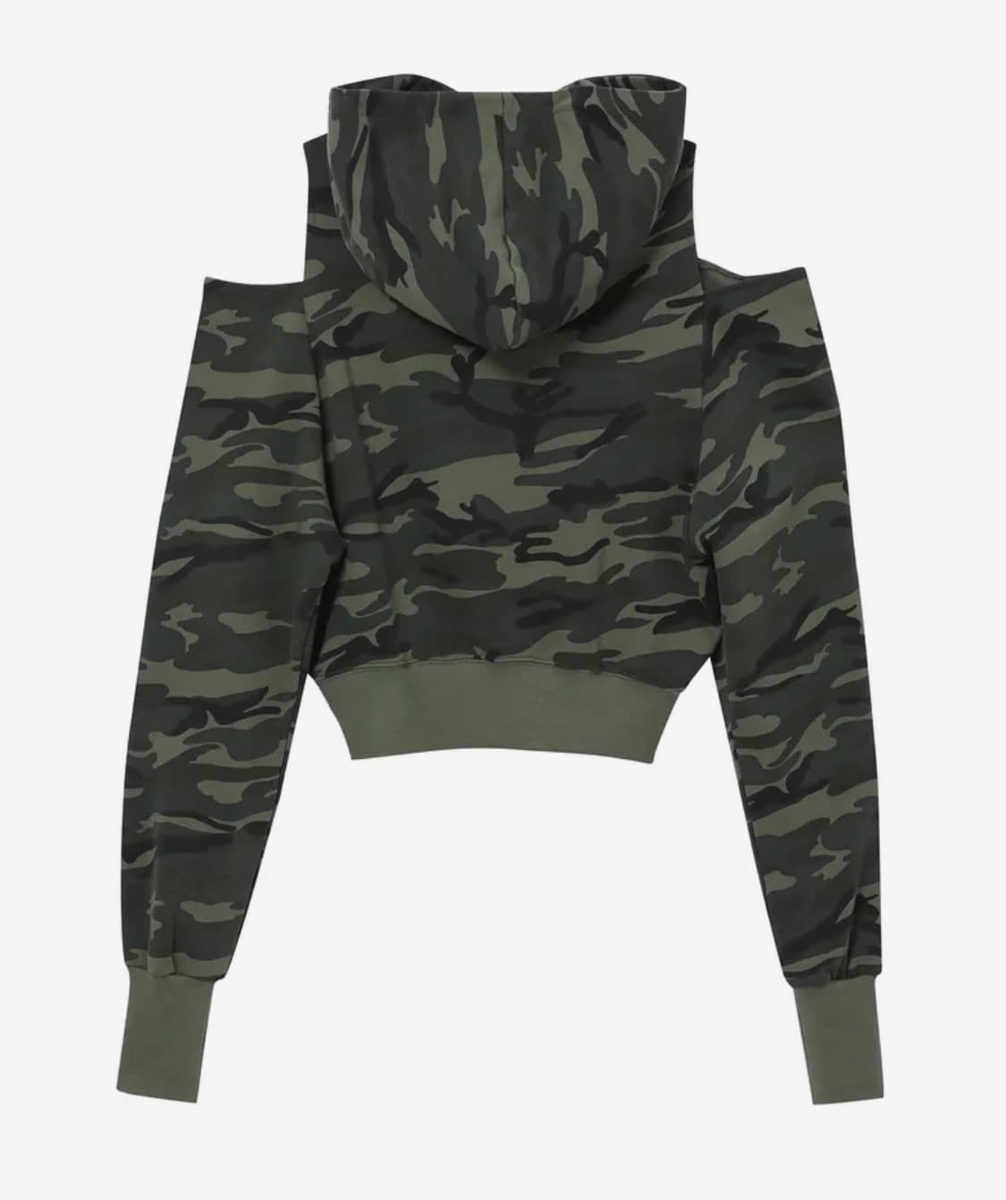원가10 바우프 컷아웃 오프숄더 크롭후드 카모 상품이미지2