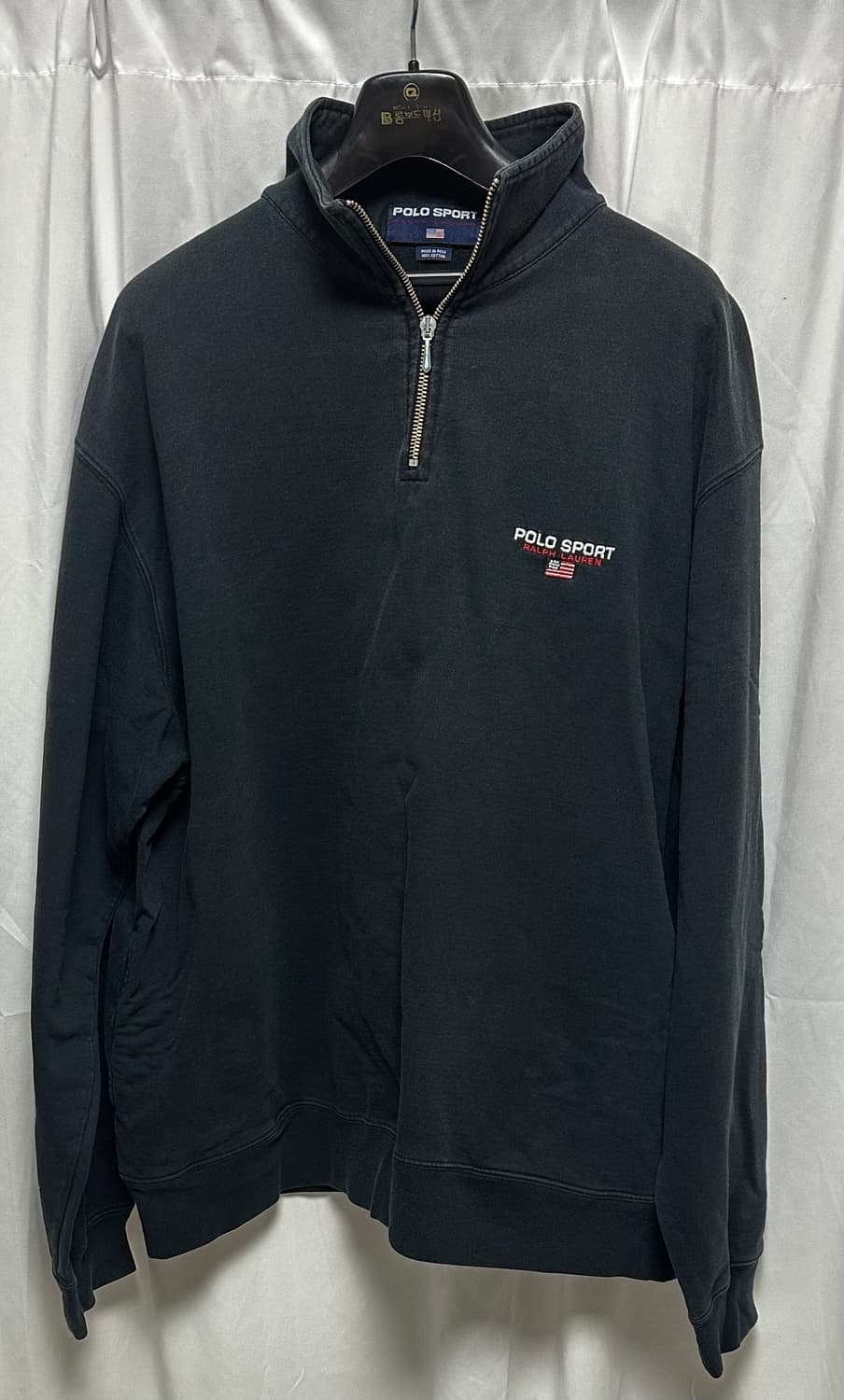 no.117 폴로랄프로렌스포츠  성조기 하프집업 블랙 2xl 상품이미지1