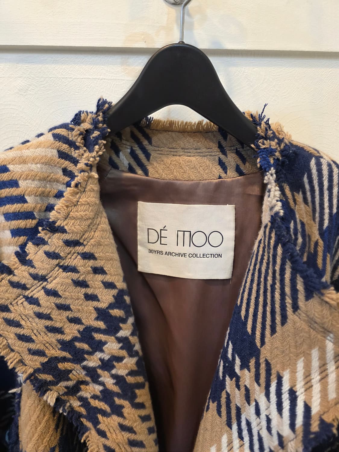 데무 한정판 하운드투스 트위드 롱 코트 상품이미지1