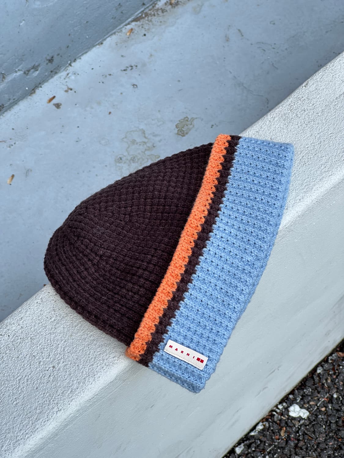 [F] 마르니 유니클로 콜라보 배색 니트 비니 모자 상품이미지1