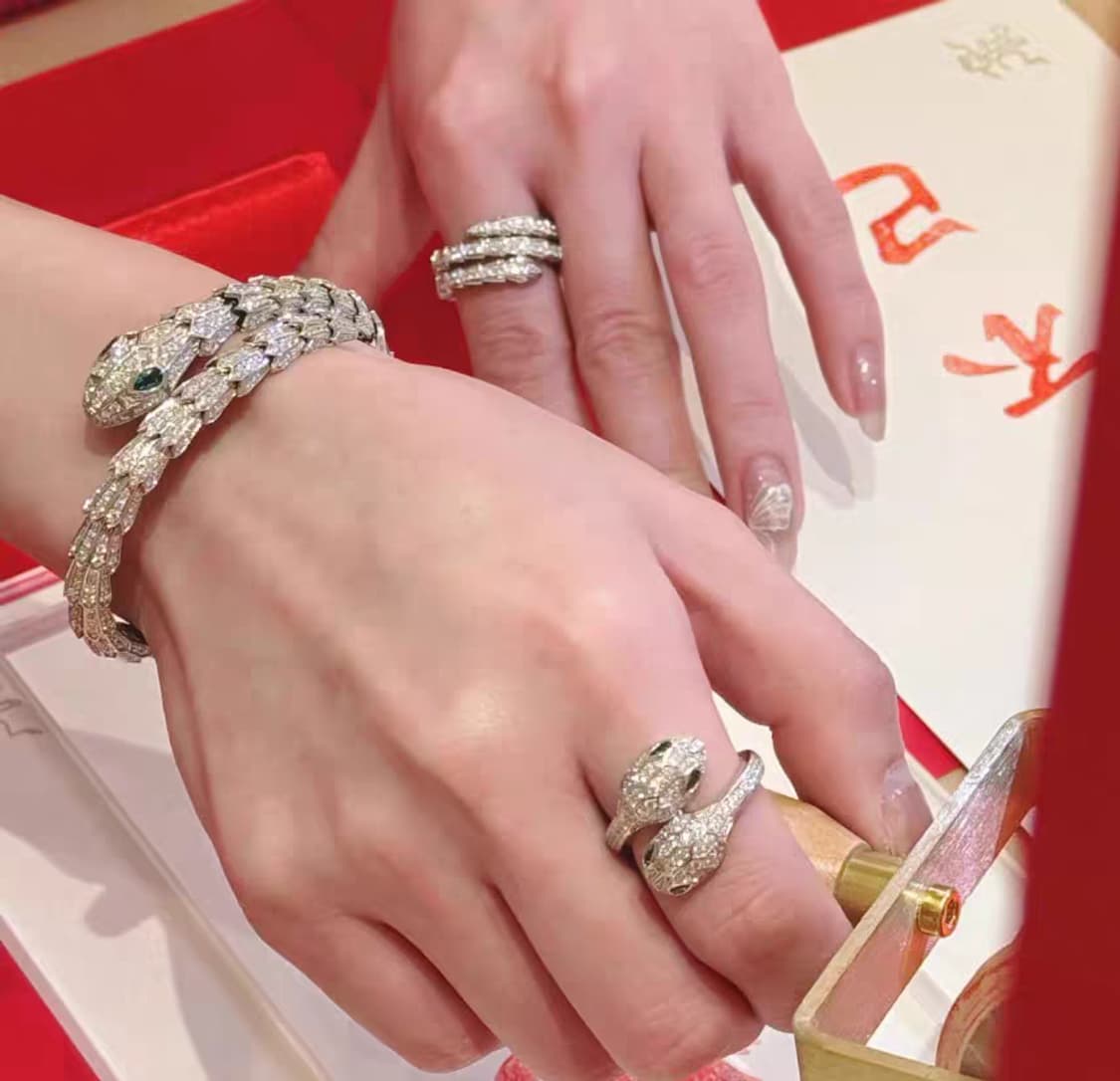 Oceanora S925 실버 풀다이아 스네이크 브레이슬릿 에메랄드 아이 상품이미지6