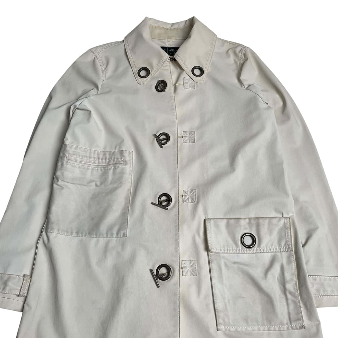 00s armani jeans 아일렛 일자후드 pvc 코트 (italy) 상품이미지5