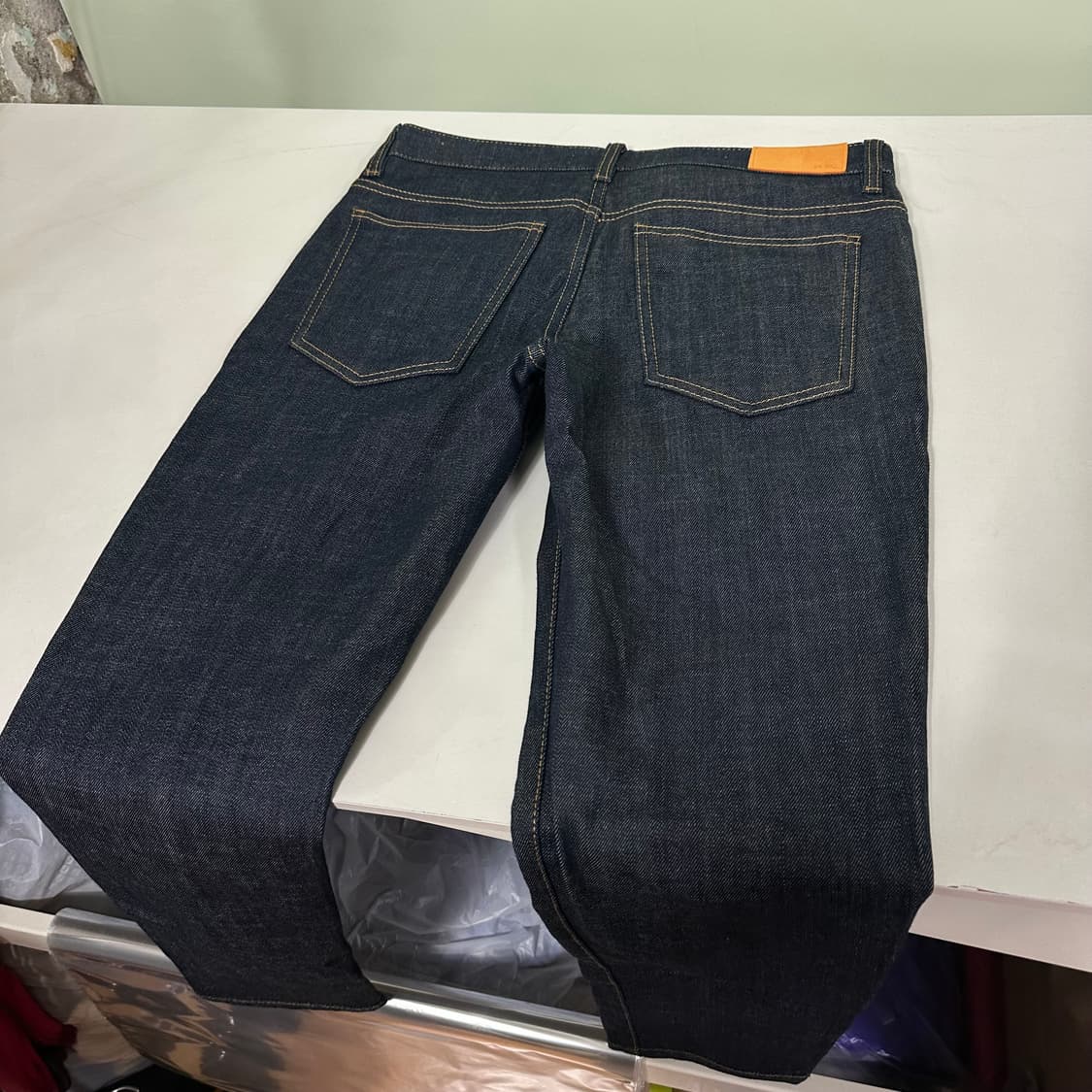 30 M 플랙진 슬림핏 코랄스티치 셀비지 커즈청바지 상품이미지5