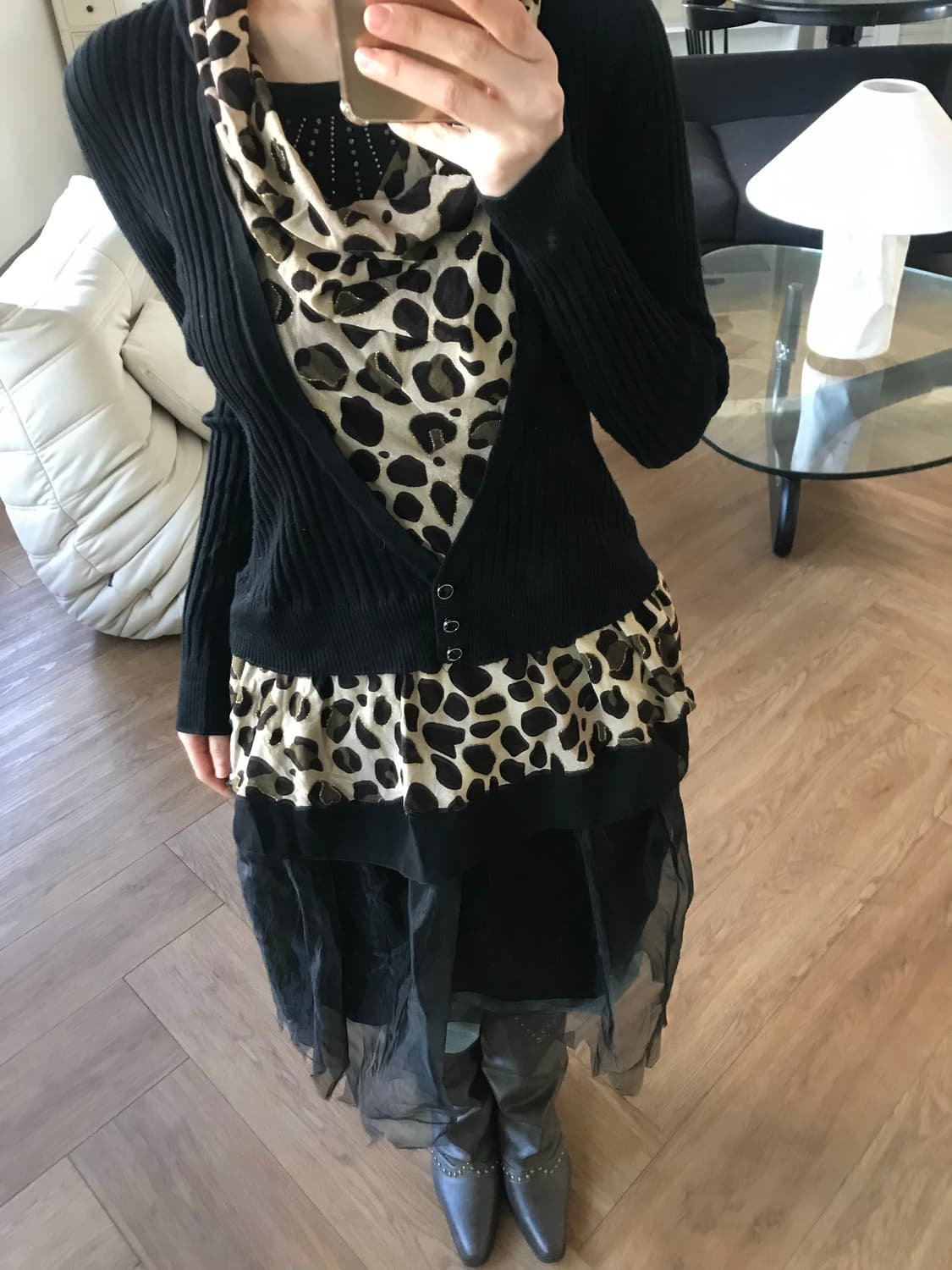 vintage leopard pattern knit 상품이미지1