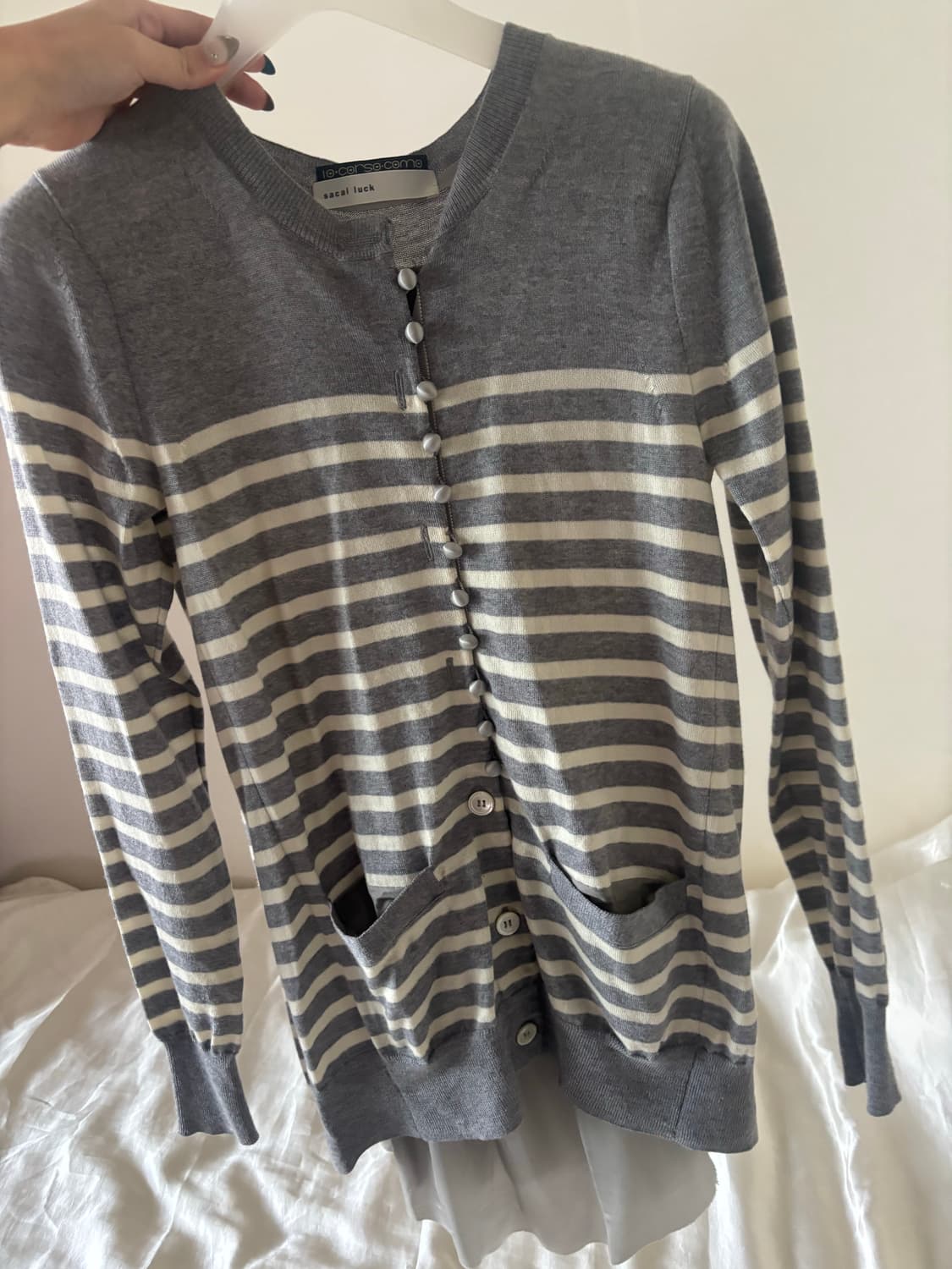 사카이 sacai 스트라이프 믹스 가디건 상품이미지2