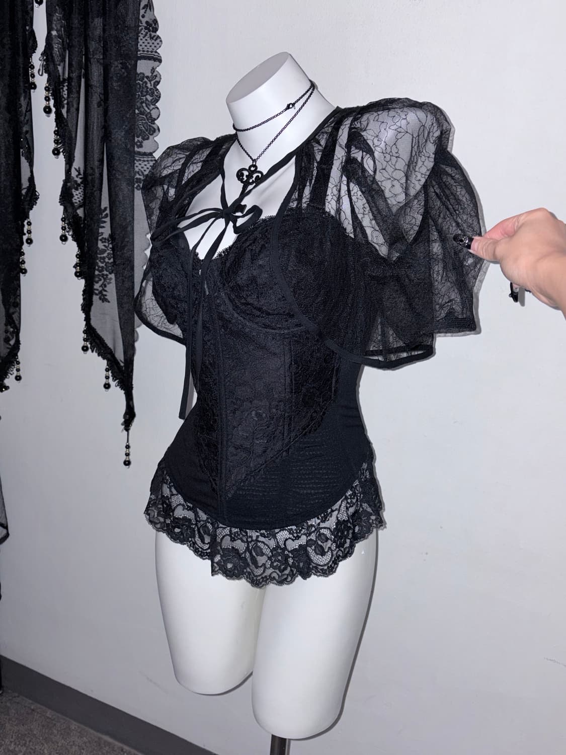 시스루 볼레로 실루엣 미침 고스 펑크 고딕 상품이미지3