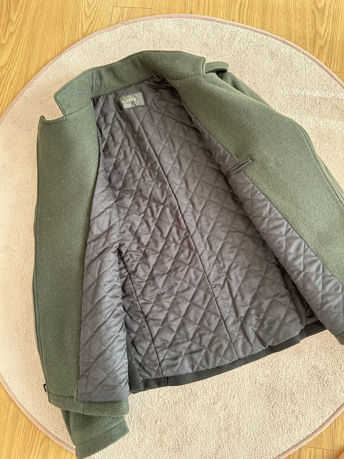 타임옴므 배색 디테일 지퍼 울 모자켓 상품이미지4