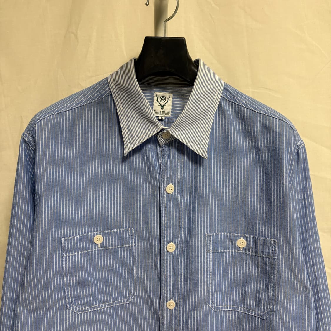 South2 West8 남이서팔 크레이지 패턴 셔츠 / 블루, L 상품이미지2