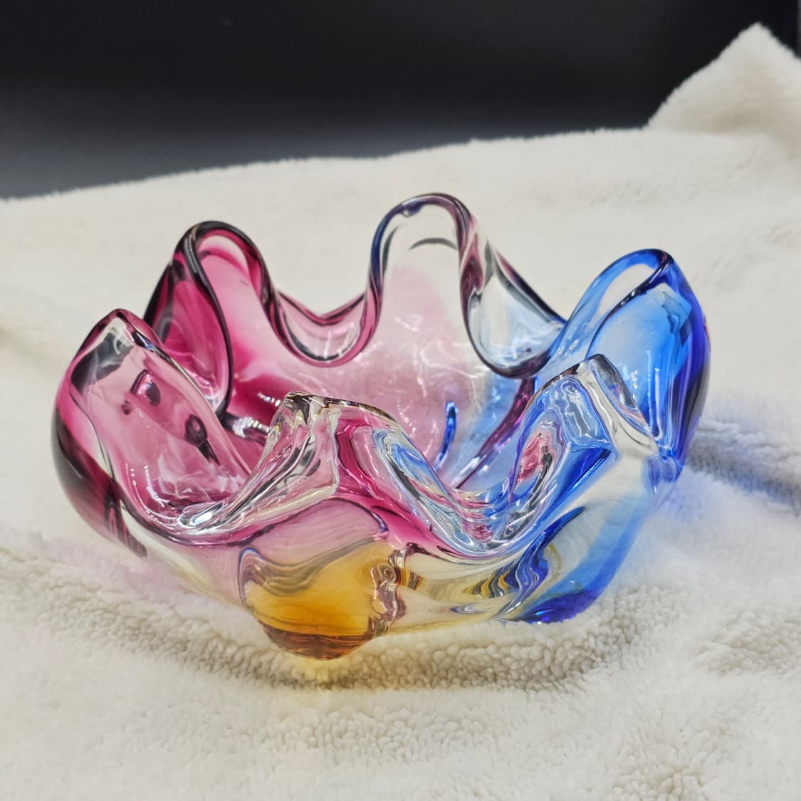 일본 명품 유리공예 쿠라타 KURATA 수제 빈티지 유리볼 유리그릇 상품이미지5