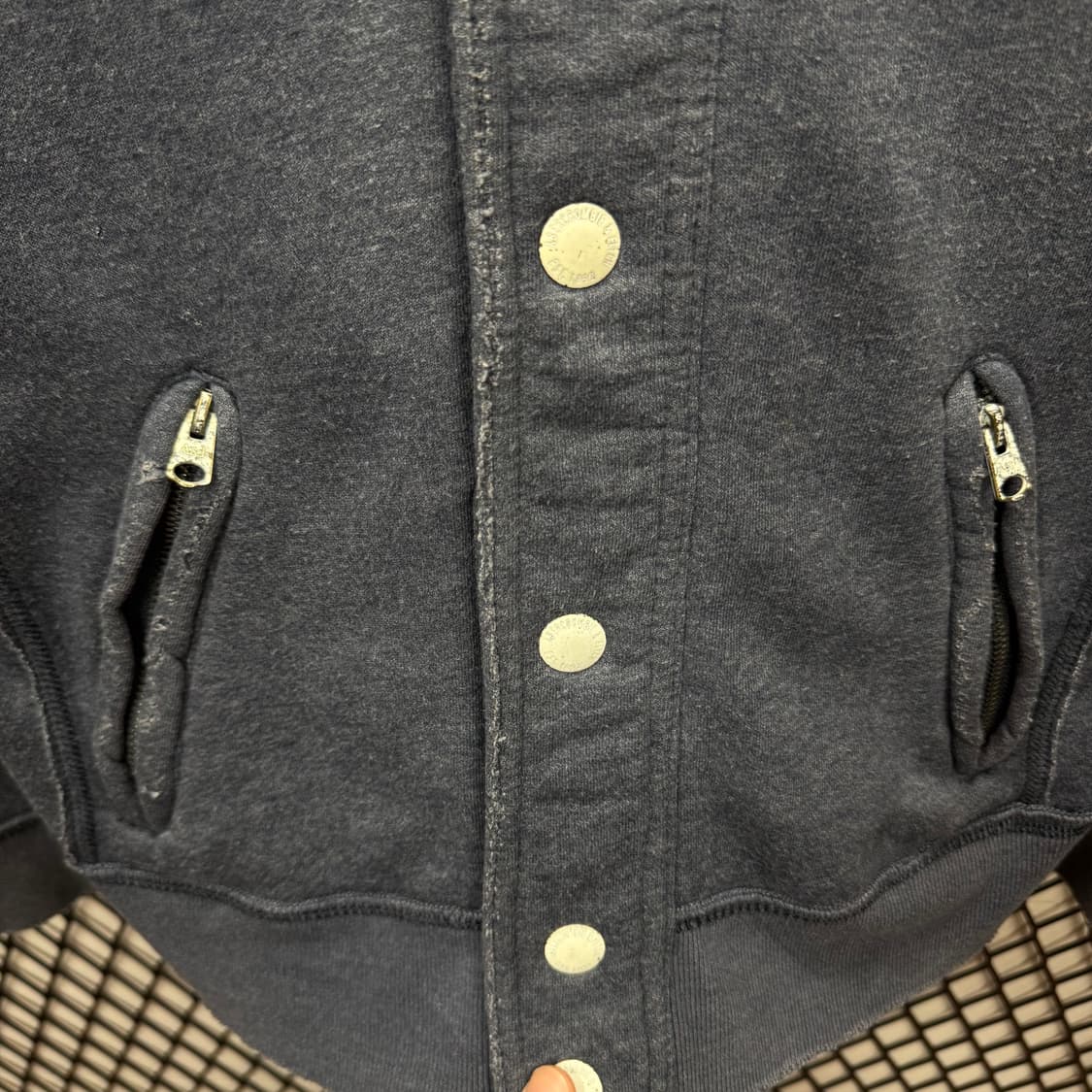 아베크롬비 바시티 자켓 전면 8 자수 로고 포인트 그레이 상품이미지6