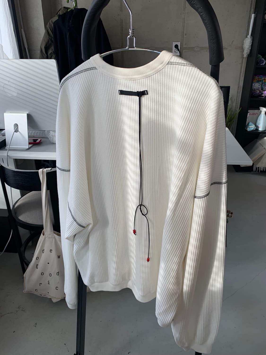 Ancellm 안셀름 오버사이즈 헨리 레일니트 슬리브 상품이미지5