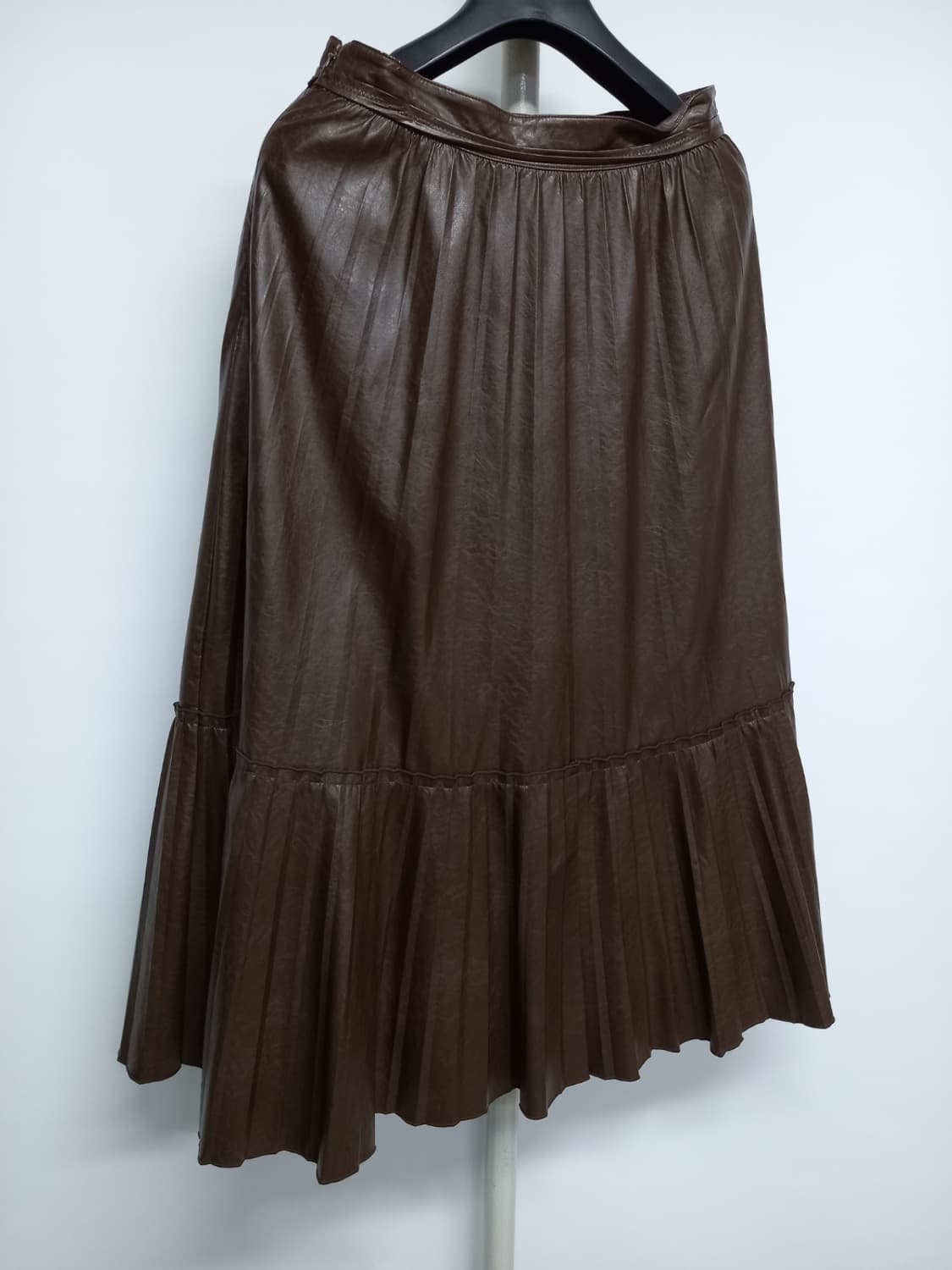 SJSJ 춘추동 페이크 레더 플레어 롱 스커트 44 상품이미지6