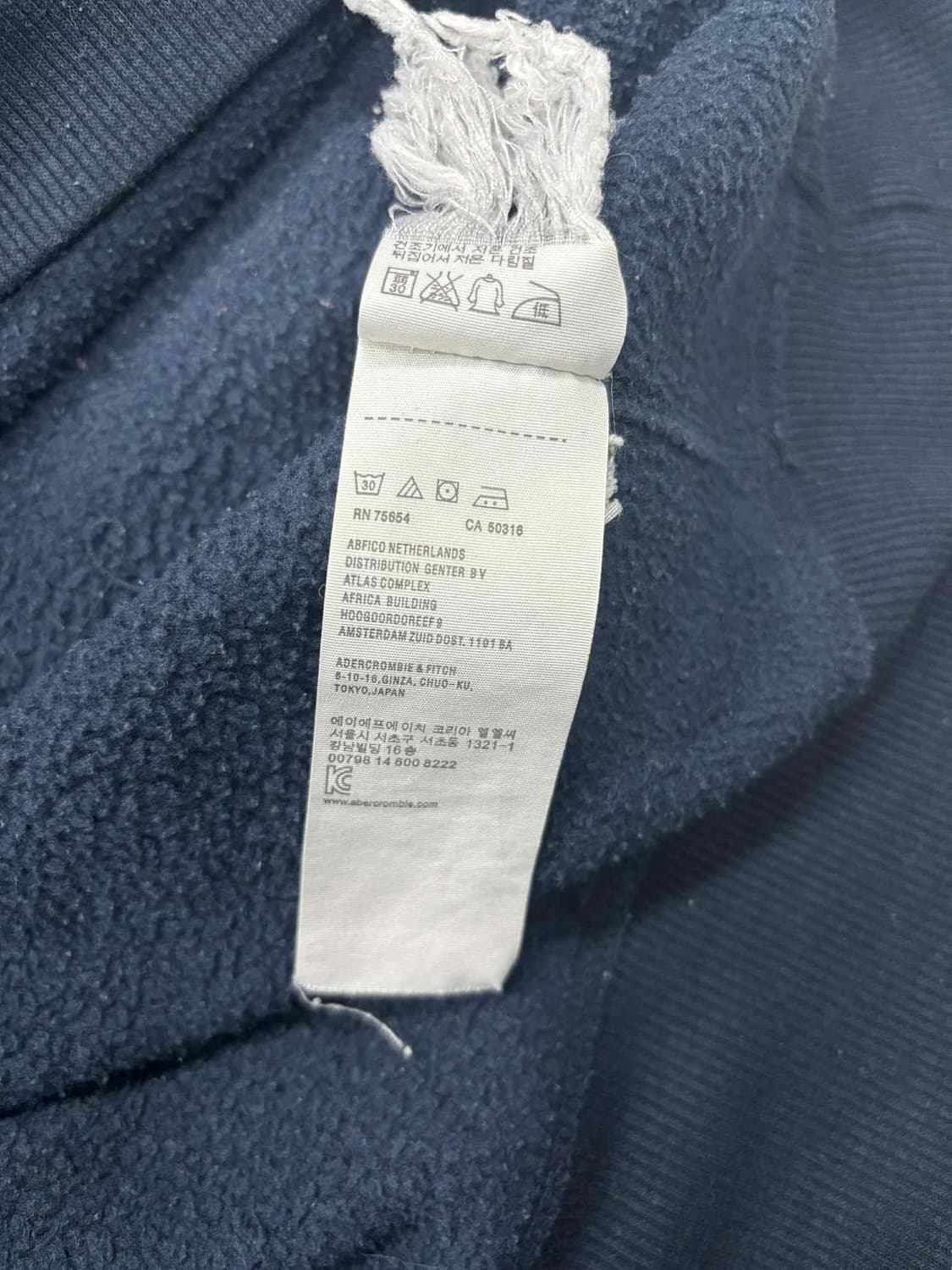 아베크롬비 y2k 네이비 올드스쿨 스웨트셔츠 후드티(M) 상품이미지5