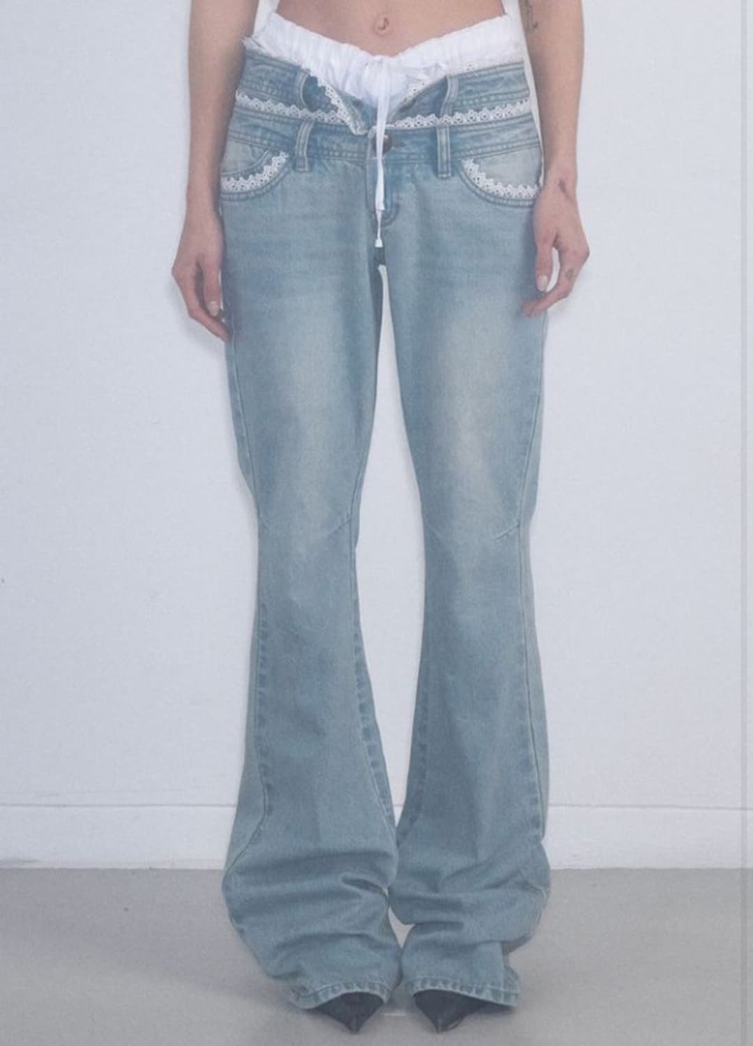 스컬프터 더블 웨이스트 부츠컷 데님 상품이미지1