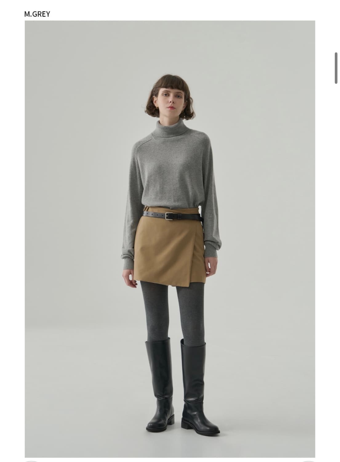 (새상품)(S) 드로우핏 우먼 캐시 울 슬릿 터틀넥 풀오버 니트 상품이미지2