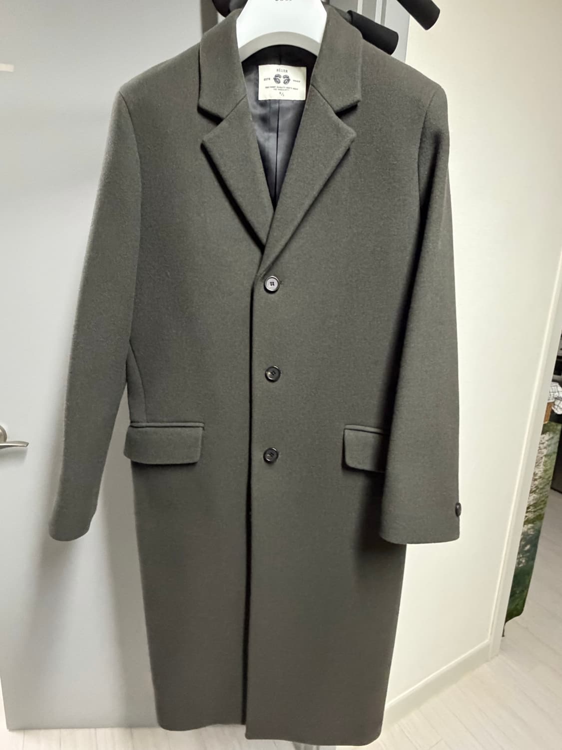 벨리에 18fw 3버튼 싱글코트 올리브 S 상품이미지1