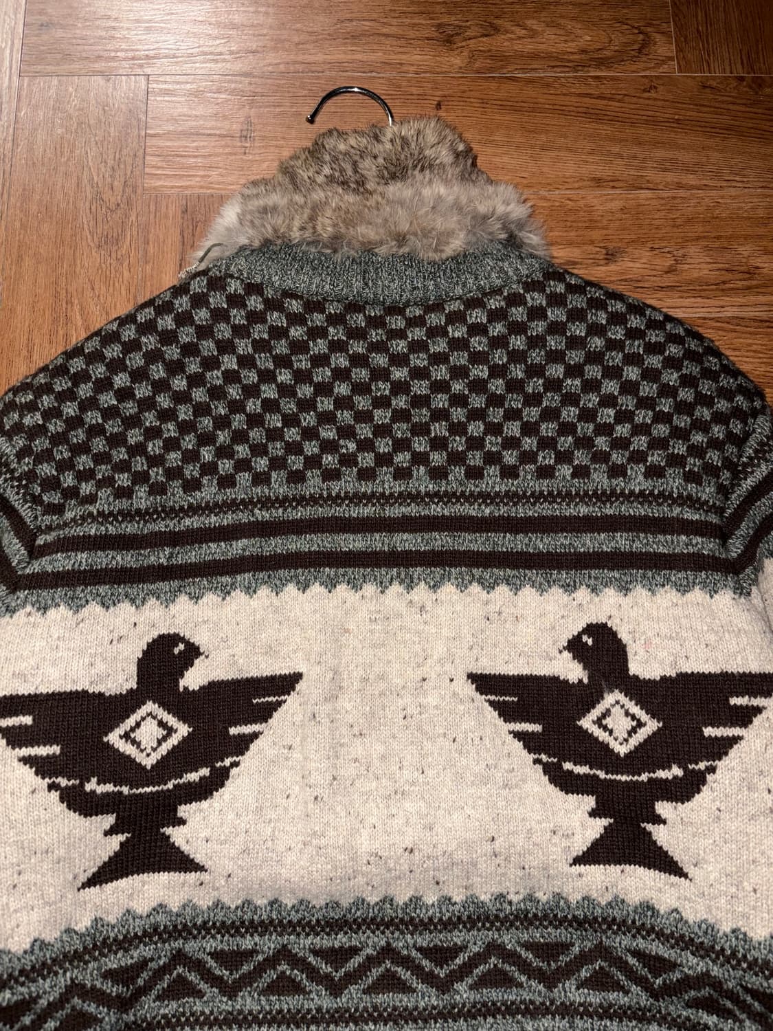 퍼 카라 노르딕 니트 집업 상품이미지7