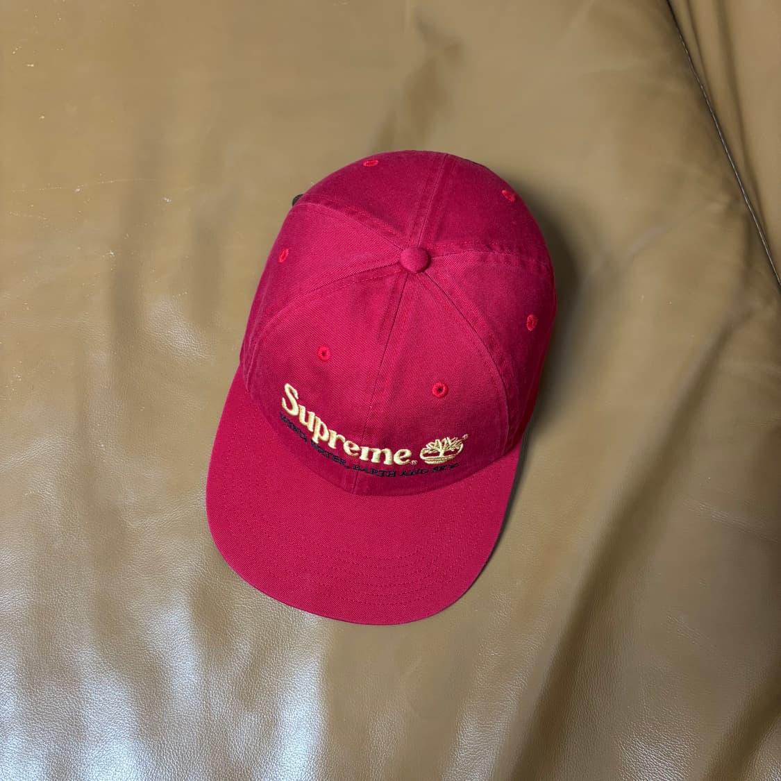 슈프림 팀버랜드 6패널 볼캡 모자 워시드 레드 상품이미지5