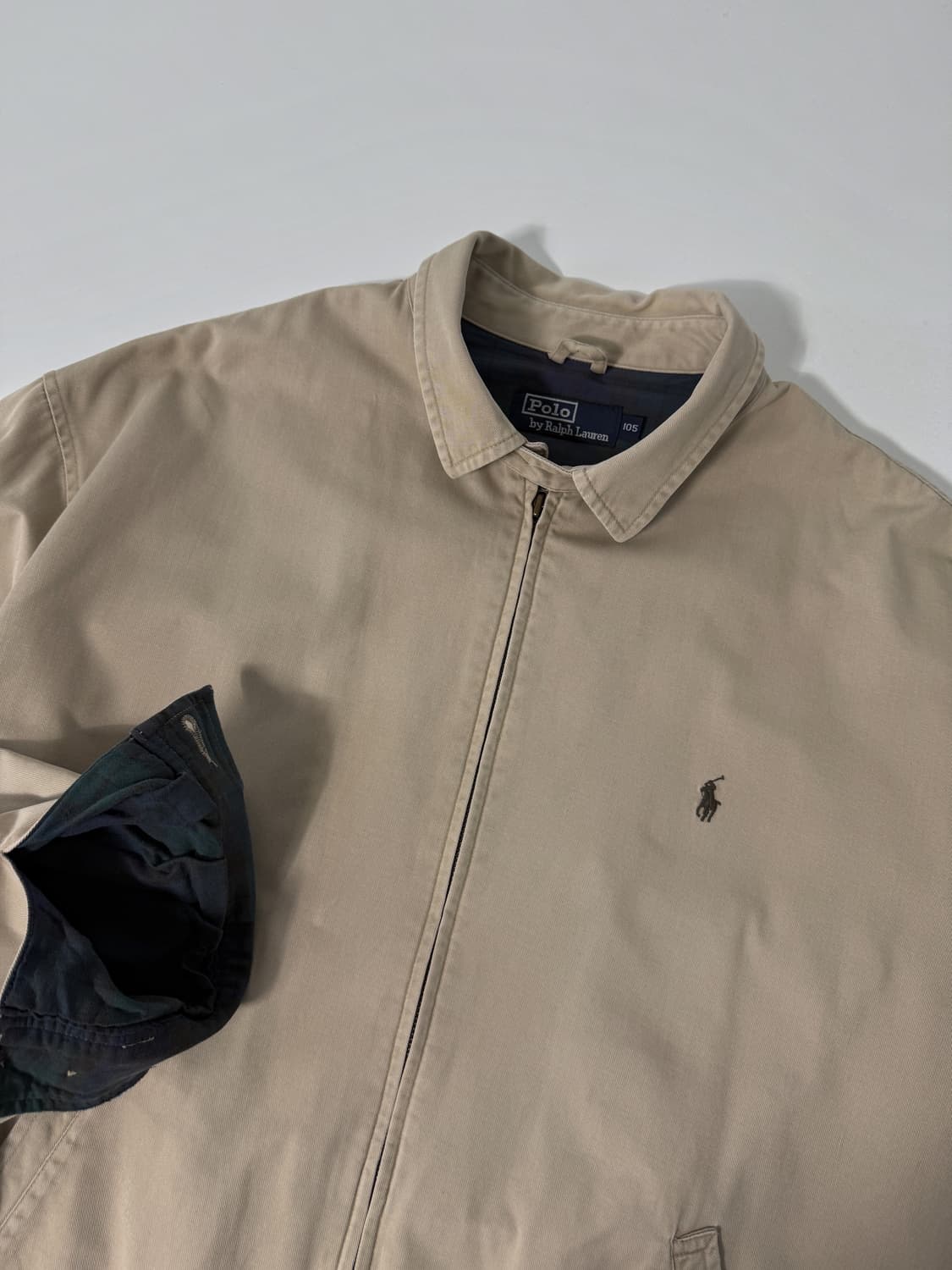 폴로 랄프로렌 90‘s 오버핏 베이지 헤링턴 블루종 자켓 상품이미지4