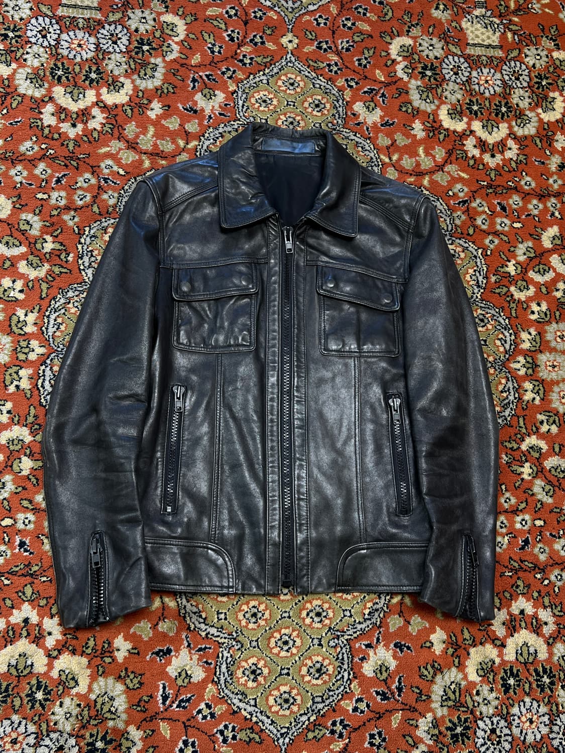 [S] 더티셔츠뮤지엄 빈티지 램스킨 싱글라이더 자켓 상품이미지1