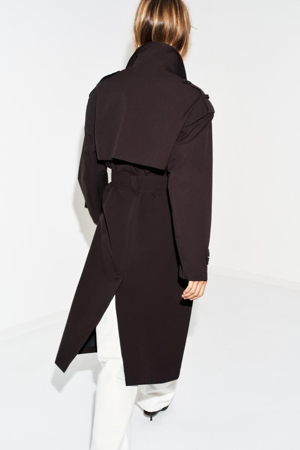 자라 방수 방풍 벨티드 롱 트렌치 코트 브라운 8073/074/70 상품이미지5