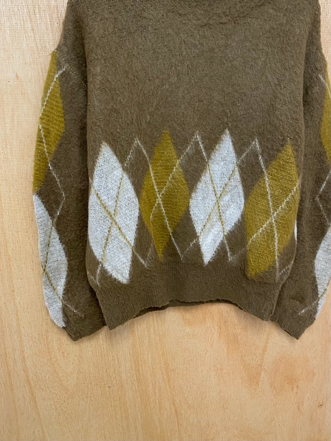 BEAMS argyle knit 빔즈 헤어리 아가일 니트 상품이미지5