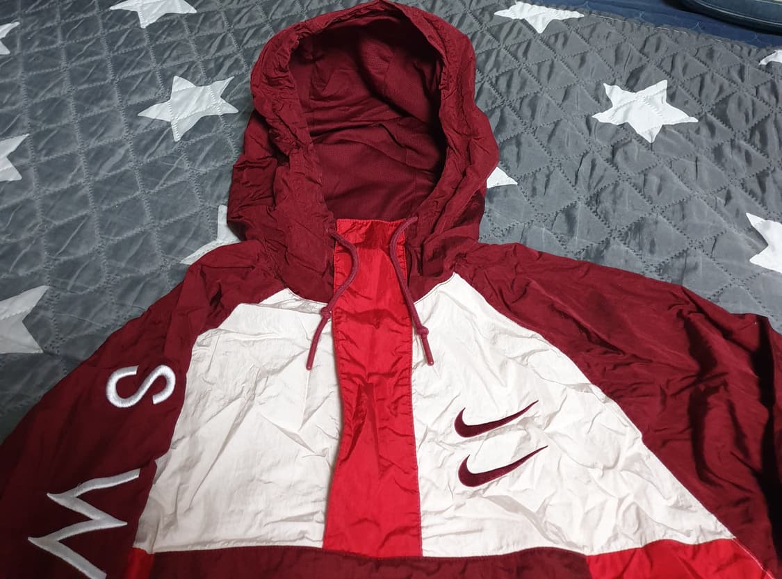 나이키 더블스우시 우븐 아노락 자켓 버건디 레드 (XL) 상품이미지2