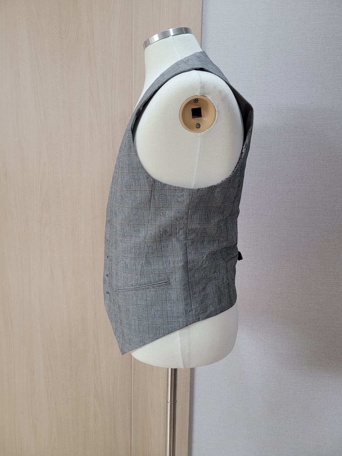 스파오포맨 SPAO for men 5버튼 체크 베스트 100 그레이 상품이미지5