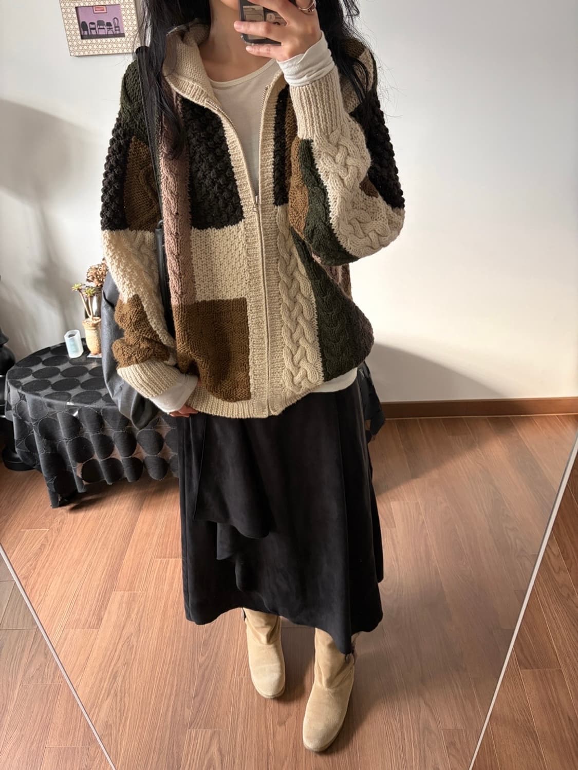 patchwork hooded zip-up 상품이미지6