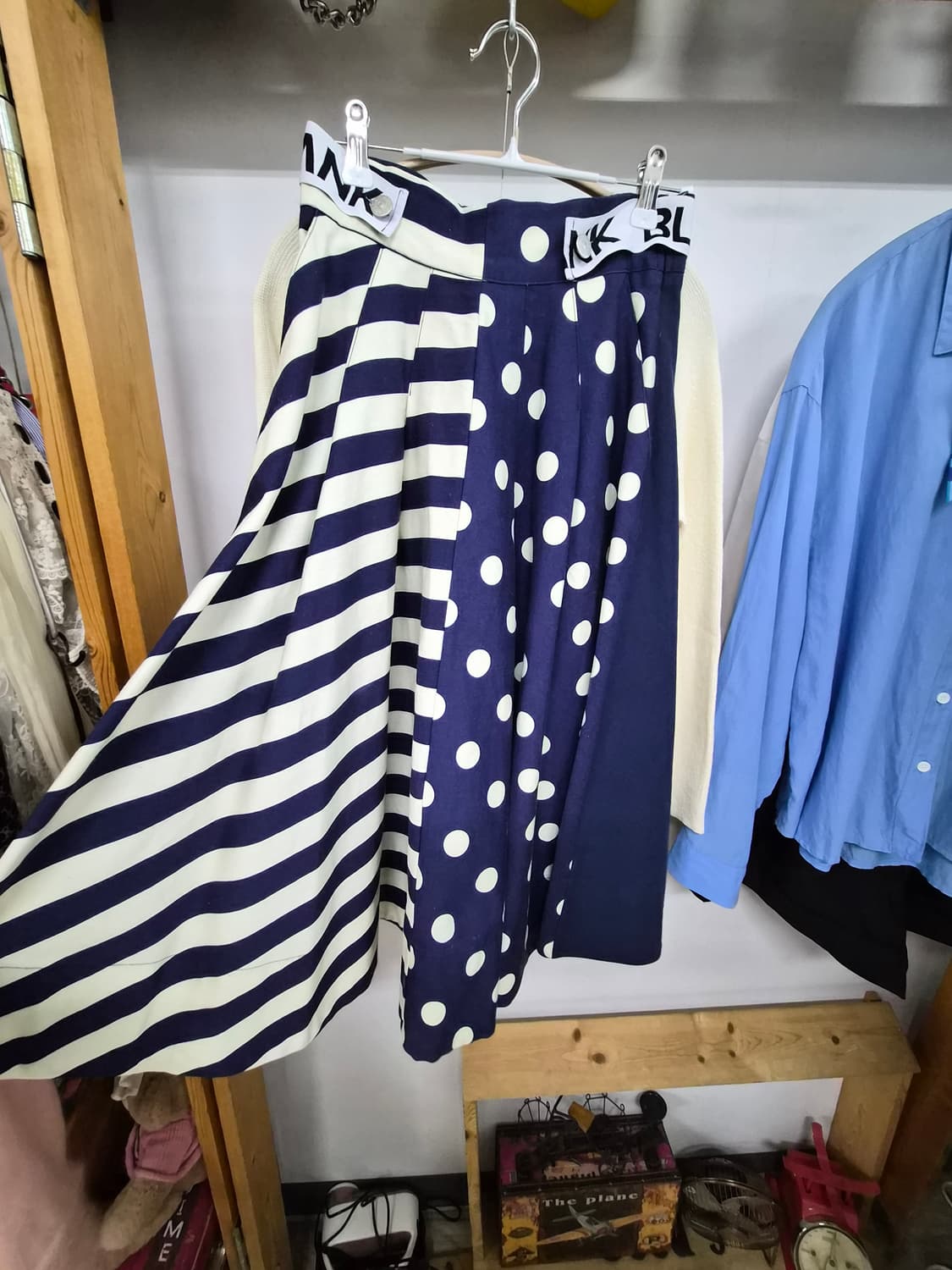 SJSJ 집업 니트 가디건.  blank 도트 스트라이프 스커트 상품이미지8