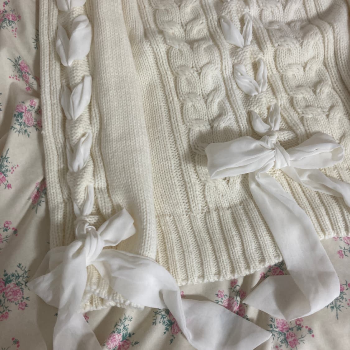 핑크믹스 리본 오프숄더 니트 히메 갸루 달천 핀터레스트 상품이미지5