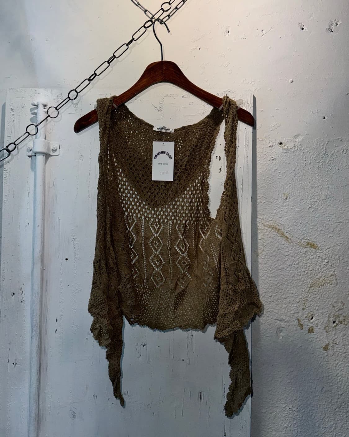 스윙잉서울 쿨키즈 브라운 오리엔탈 긱시크 코디 세트 빈티지 부츠컷 그런지 상품이미지5