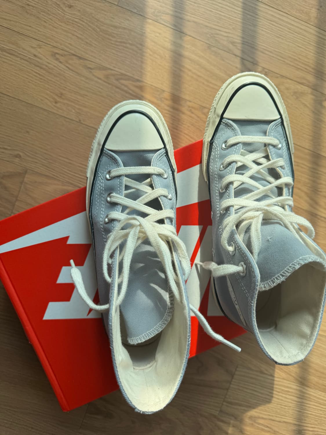 2번착용) 245 컨버스 척 70 하이 빈티지 캔버스 울프그레이 상품이미지9