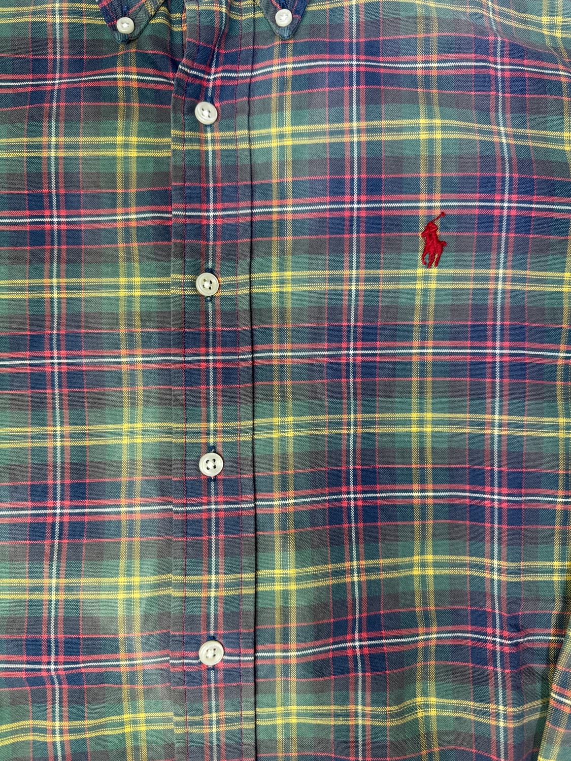 빈티지 폴로 랄프로렌 페이딩 체크셔츠 L 상품이미지2