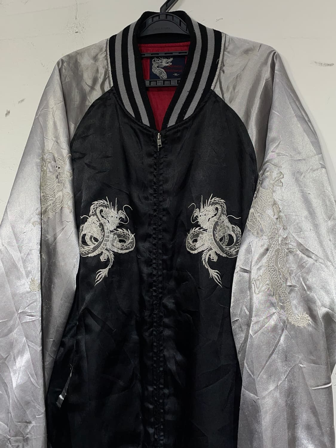 일본빈티지 오리엔탈 용 자수 빈티지 스카쟌 5L 상품이미지6