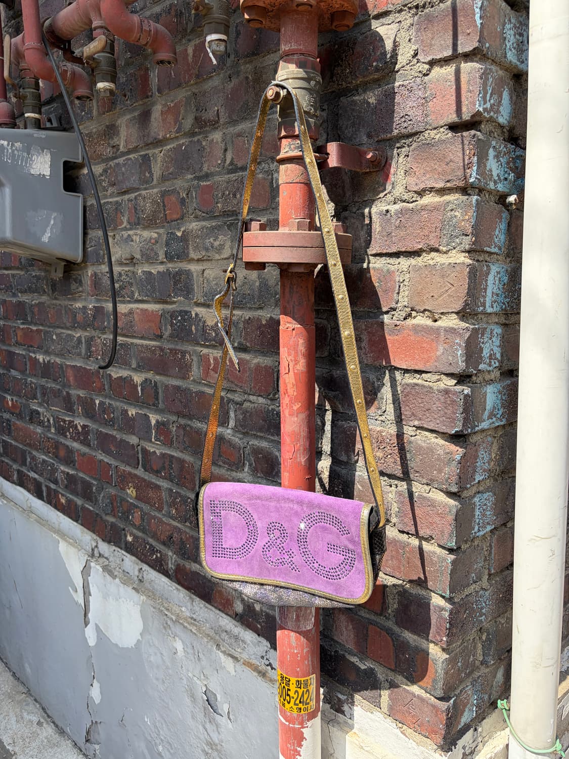 00s D&G 퍼플 스웨이드 숄더백  상품이미지5