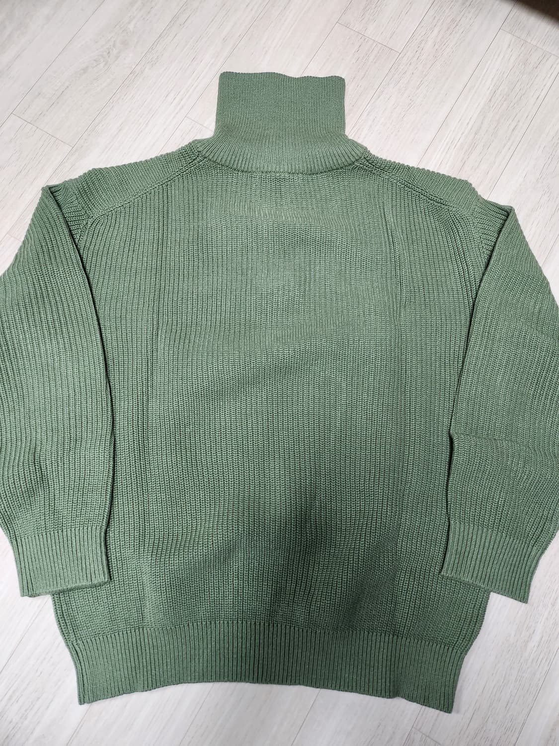 키뮤어 코튼 하찌 하프집업 니트 내추럴그린 L 상품이미지4