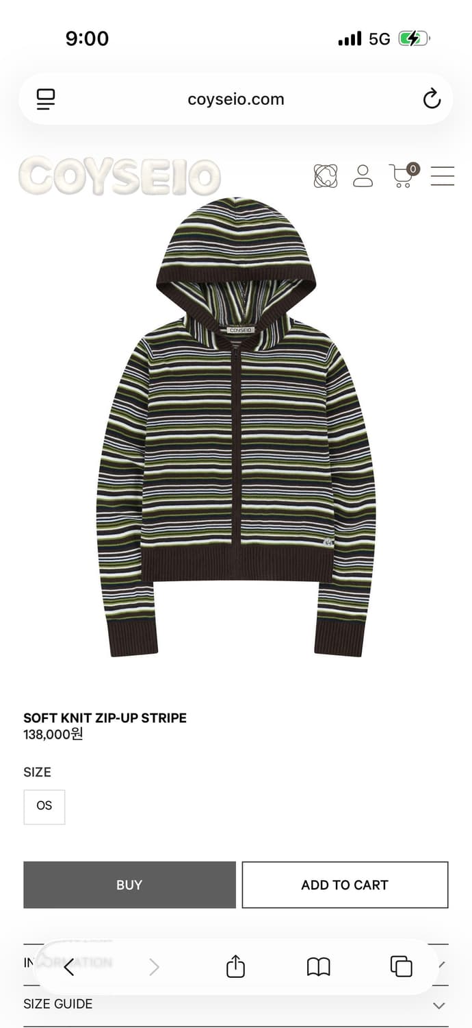 coyseio SOFT KNIT ZIP-UP STRIPE 상품이미지1