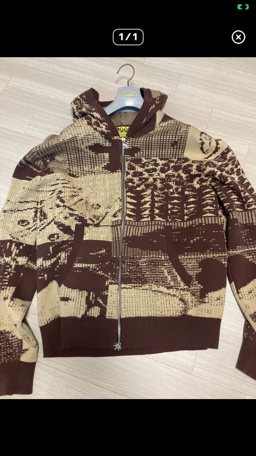 퍽디스인더스트리 니트후드집업 팔아요 상품이미지1