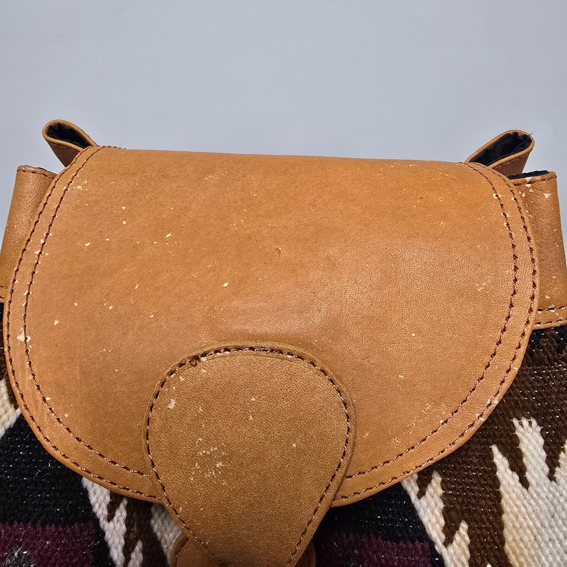 Vintage 핸드메이드 울 가죽 에스닉 백팩 상품이미지2