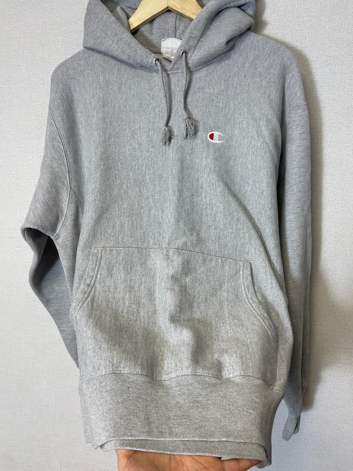 챔피온 리버스위브 그레이 후드 상품이미지6