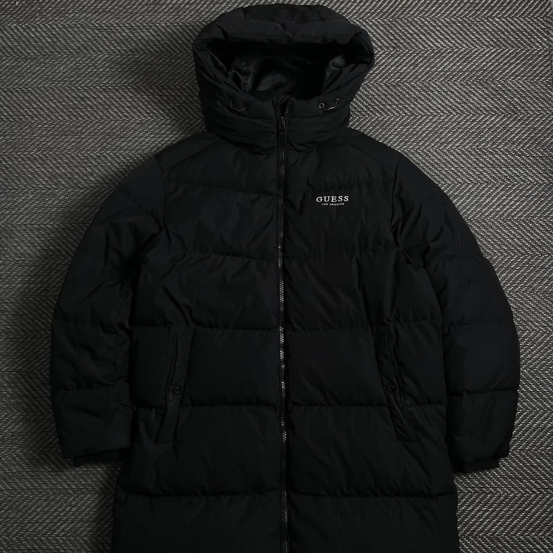게스 덕다운 후드 롱패딩 블랙o 4233 상품이미지1